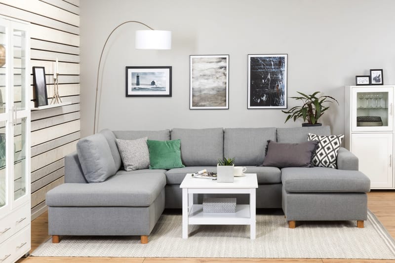 Crazy 4-personers Venstrevendt U-formet Large Sofa med Chaiselong i Stof - Grå - Møbler - Sofaer - U Sofa