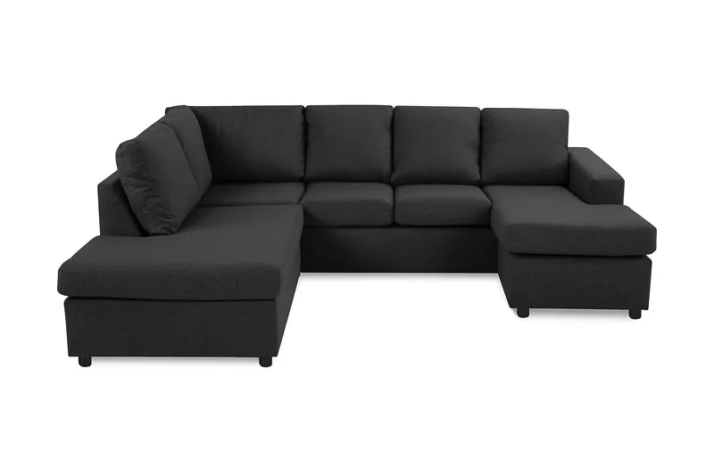 Crazy 4-personers Venstrevendt U-formet Large Sofa med Chaiselong i Stof - Antracit - Møbler - Sofaer - U Sofa