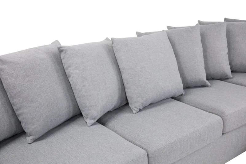 Crazy 5-personers Højrevendt U-formet X-Large Sofa med Divan og Chaiselong i Stof inkl. Kuvertpuder - Grå - Møbler - Sofaer - U Sofa