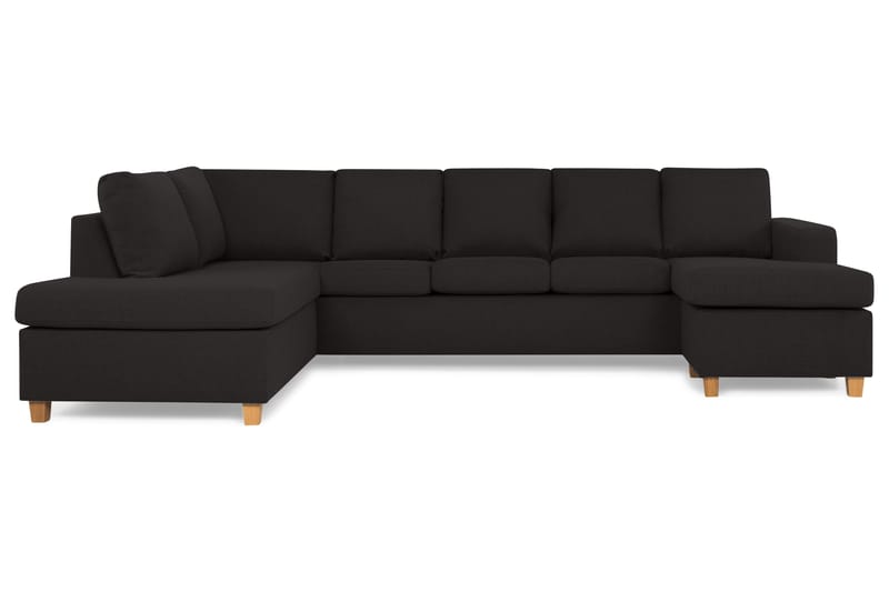 Crazy 5-personers Venstrevendt U-formet Sofa med Chaiselong i Stof - Antracit - Møbler - Sofaer - U Sofa