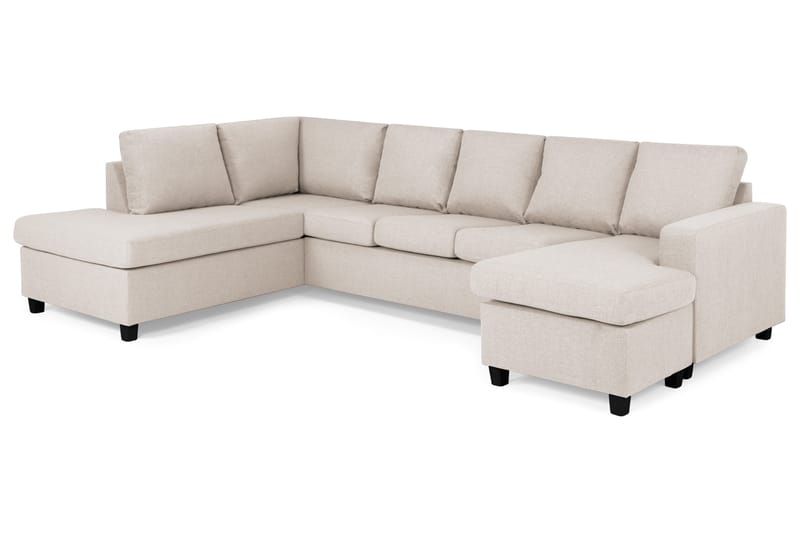 Crazy 5-personers Venstrevendt U-formet Sofa med Chaiselong i Stof - Beige - Møbler - Sofaer - U Sofa