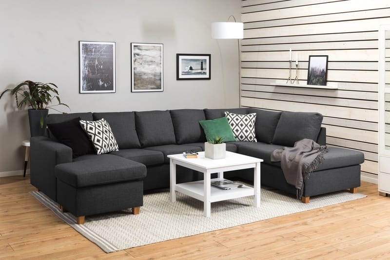 Crazy 5-personers Højrevendt U-formet X-Large Sofa med Chaiselong i Stof - Mørkegrå - Møbler - Sofaer - U Sofa