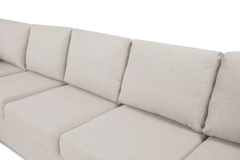 Crazy 5-personers Venstrevendt U-formet X-Large Sofa med Chaiselong i Stof - Beige - Møbler - Sofaer - U Sofa