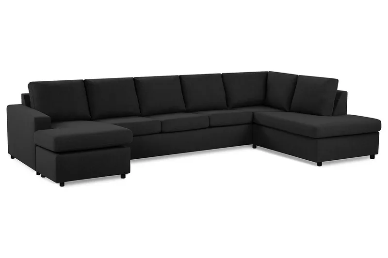 Crazy 5-personers Højrevendt U-formet X-Large Sofa med Chaiselong i Stof - Antracit - Møbler - Sofaer - U Sofa