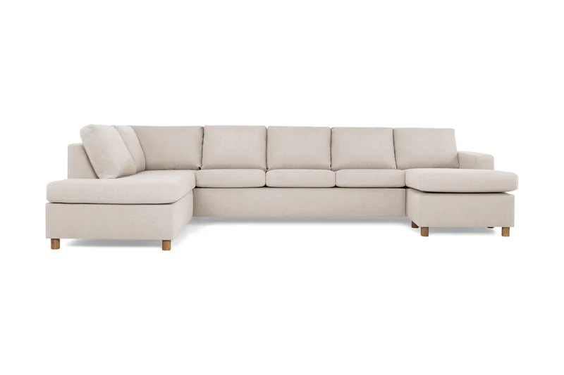 Crazy 5-personers Venstrevendt U-formet X-Large Sofa med Chaiselong i Stof - Beige - Møbler - Sofaer - U Sofa