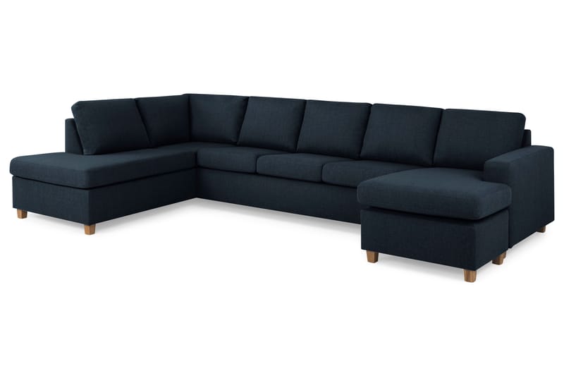Crazy 5-personers Venstrevendt U-formet X-Large Sofa med Chaiselong i Stof - Blå - Møbler - Sofaer - U Sofa