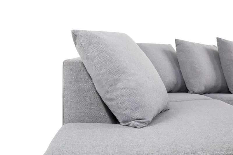 Crazy 5-personers Venstrevendt U-formet X-Large Sofa med Divan og Chaiselong i Stof inkl. Kuvertpuder - Grå - Møbler - Sofaer - U Sofa