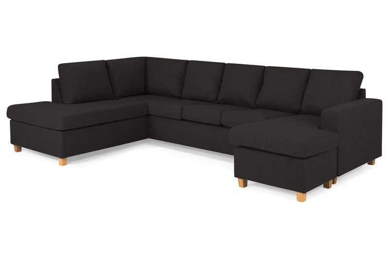 Crazy 5-personers Venstrevendt U-formet Sofa med Chaiselong i Stof - Antracit - Møbler - Sofaer - U Sofa