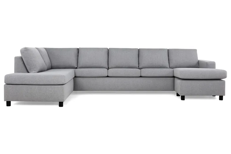 Crazy 5-personers Venstrevendt U-formet X-Large Sofa med Chaiselong i Stof - Grå - Møbler - Sofaer - U Sofa