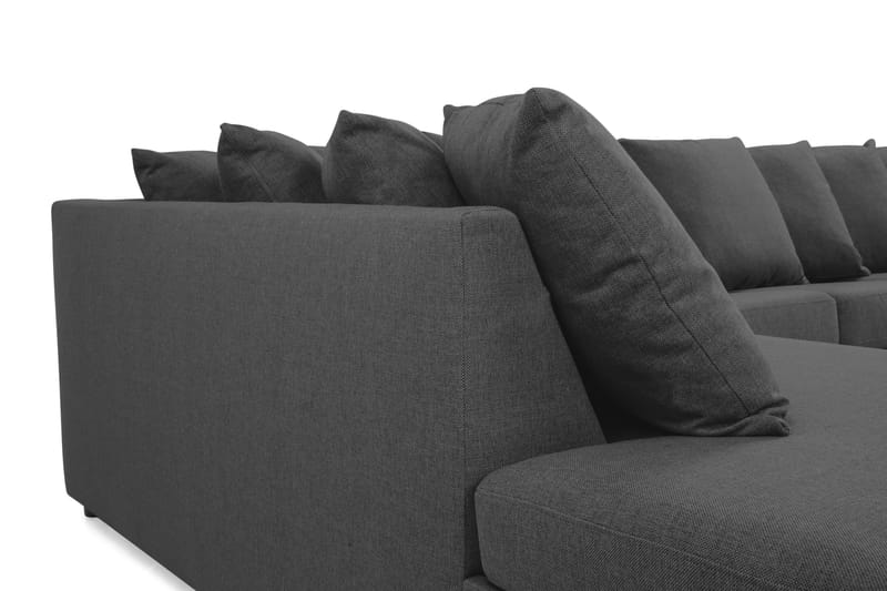 Crazy 5-personers Venstrevendt U-formet X-Large Sofa med Divan og Chaiselong i Stof inkl. Kuvertpuder - Antracit - Møbler - Sofaer - U Sofa
