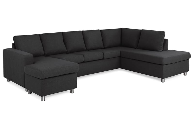 Crazy 5-personers Højrevendt U-formet X-Large Sofa med Chaiselong i Stof - Antracit - Møbler - Sofaer - U Sofa