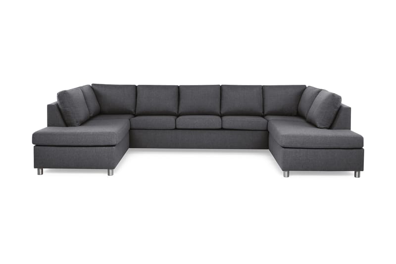 Crazy 5-personers U-formet Sofa med dobbeltchaiselong i Stof - Mørkegrå - Møbler - Sofaer - U Sofa
