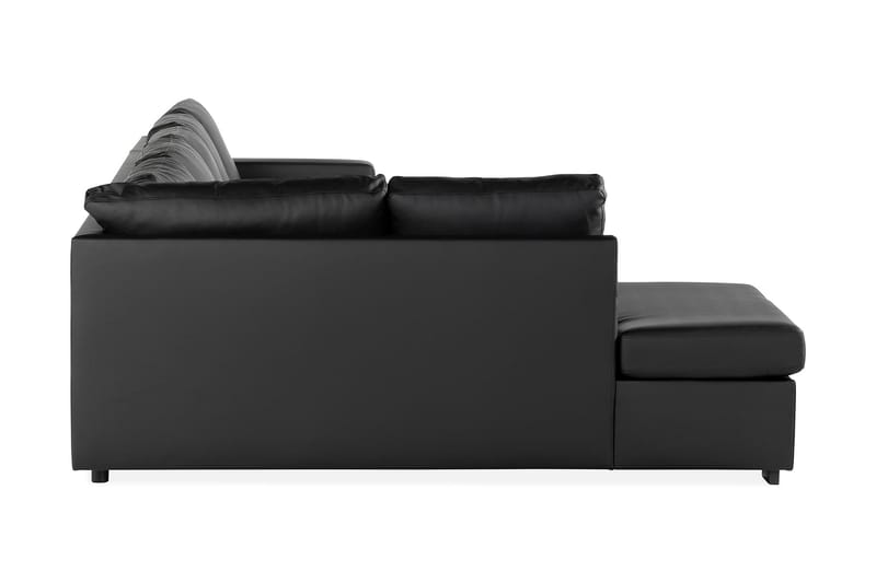 Crazy 5-personers Venstrevendt U-formet X-Large Sofa med Chaiselong i Kunstlæder - Sort - Møbler - Sofaer - U Sofa