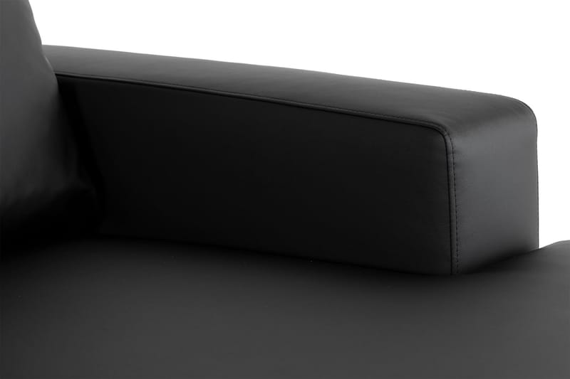 Crazy 5-personers Venstrevendt U-formet X-Large Sofa med Chaiselong i Kunstlæder - Sort - Møbler - Sofaer - U Sofa