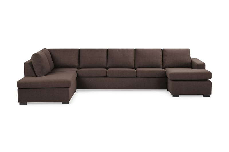 Crazy 5-personers Venstrevendt U-formet X-Large Sofa med Chaiselong i Stof - Brun - Møbler - Sofaer - U Sofa