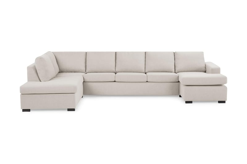 Crazy 5-personers Venstrevendt U-formet X-Large Sofa med Chaiselong i Stof - Beige - Møbler - Sofaer - U Sofa