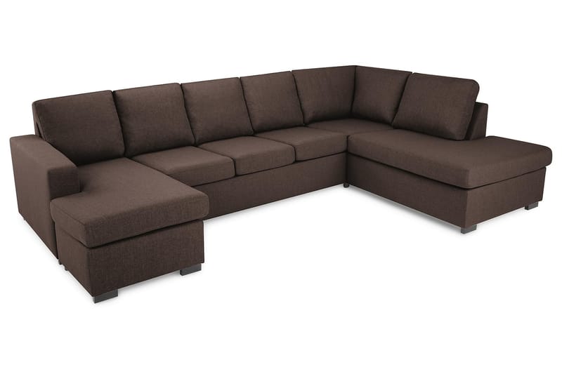 Crazy 5-personers Højrevendt U-formet X-Large Sofa med Chaiselong i Stof - Brun - Møbler - Sofaer - U Sofa