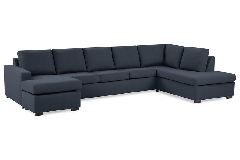 Crazy 5-personers Højrevendt U-formet X-Large Sofa med Chaiselong i Stof - Blå - Møbler - Sofaer - U Sofa