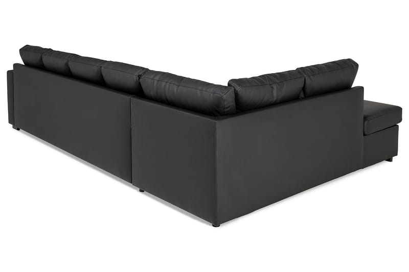 Crazy 5-personers Venstrevendt U-formet Sofa med Chaiselong i Kunstlæder - Sort - Møbler - Sofaer - U Sofa
