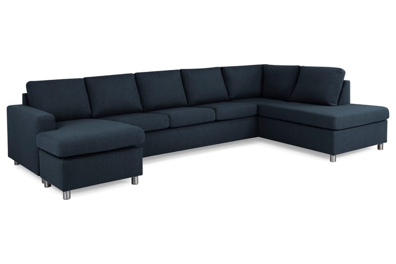 Crazy 5-personers Højrevendt U-formet X-Large Sofa med Chaiselong i Stof - Blå - Møbler - Sofaer - U Sofa