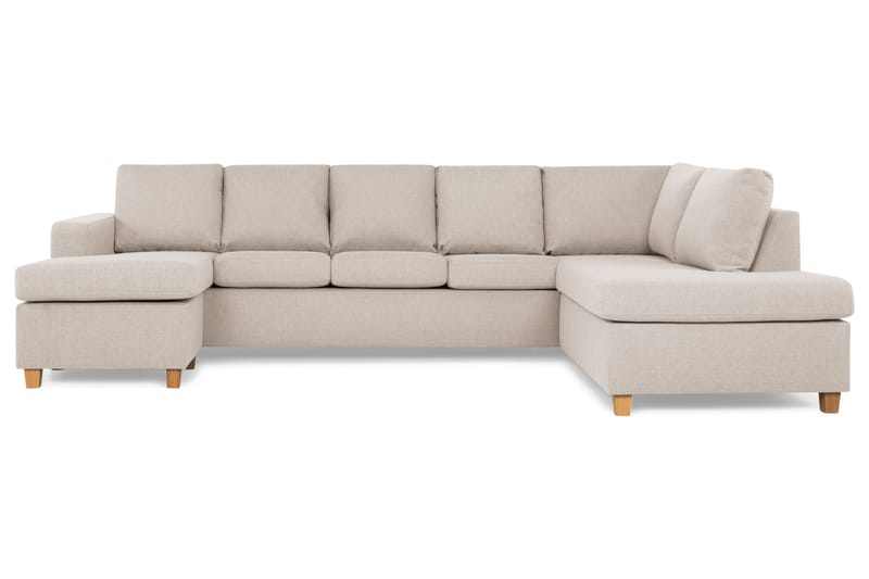Crazy 5-personers Højrevendt U-formet X-Large Sofa med Chaiselong i Stof - Beige - Møbler - Sofaer - U Sofa