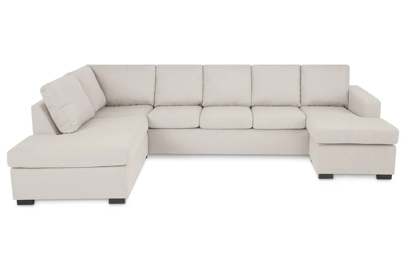 Crazy 5-personers Venstrevendt U-formet Sofa med Chaiselong i Stof - Beige - Møbler - Sofaer - U Sofa