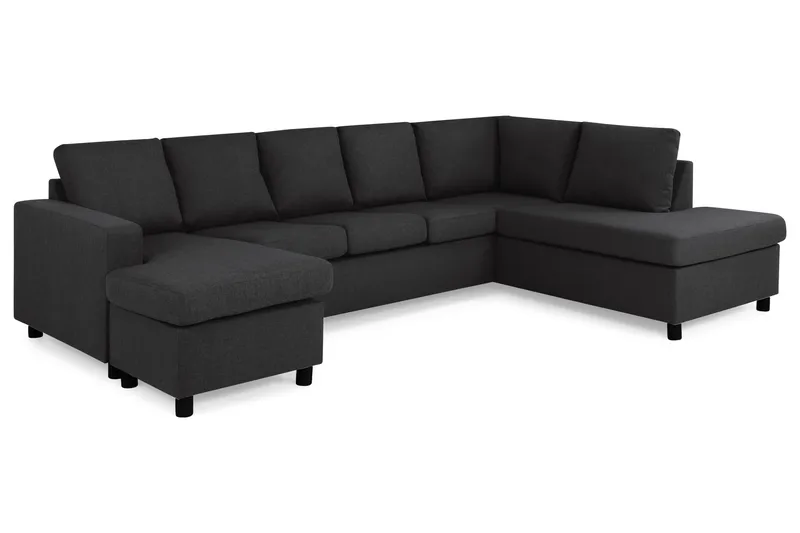 Crazy 5-personers Højrevendt U-formet X-Large Sofa med Chaiselong i Stof - Antracit - Møbler - Sofaer - U Sofa