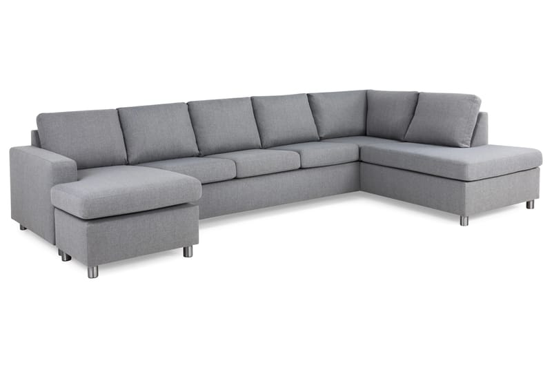 Crazy 5-personers Højrevendt U-formet X-Large Sofa med Chaiselong i Stof - Grå - Møbler - Sofaer - U Sofa