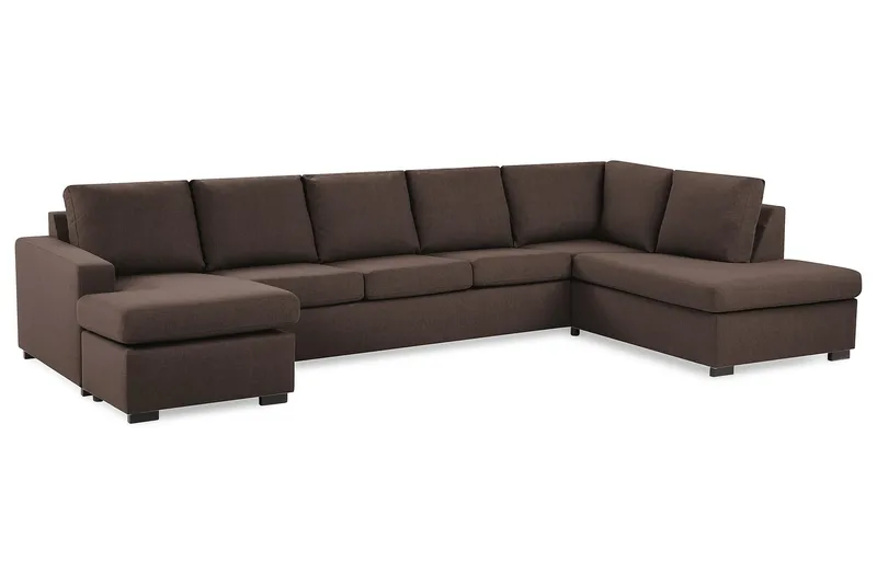 Crazy 5-personers Højrevendt U-formet X-Large Sofa med Chaiselong i Stof - Brun - Møbler - Sofaer - U Sofa