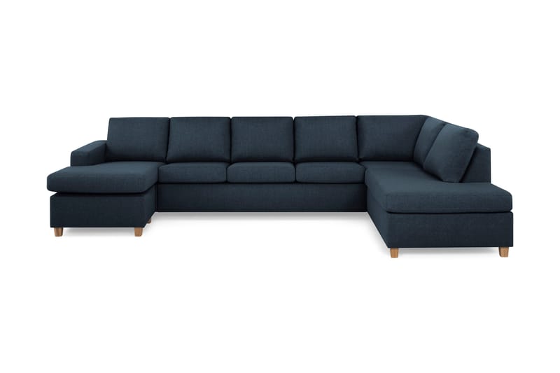 Crazy 5-personers Højrevendt U-formet X-Large Sofa med Chaiselong i Stof - Blå - Møbler - Sofaer - U Sofa