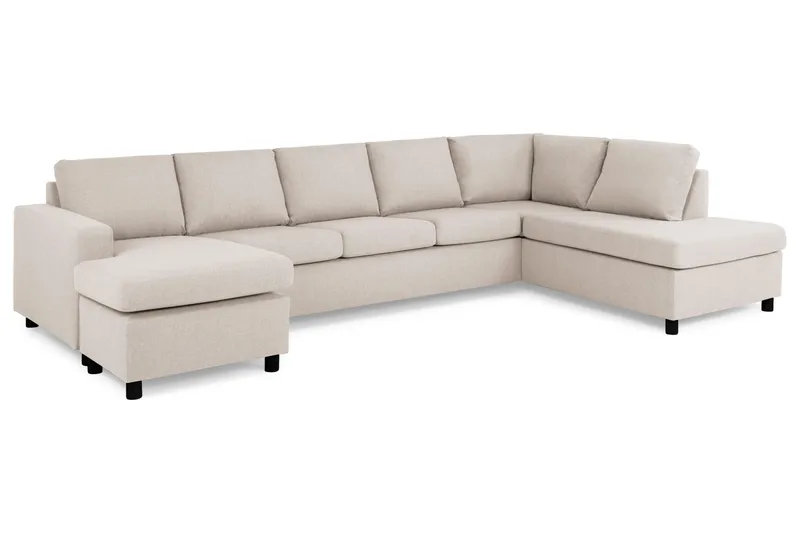 Crazy 5-personers Højrevendt U-formet X-Large Sofa med Chaiselong i Stof - Beige - Møbler - Sofaer - U Sofa