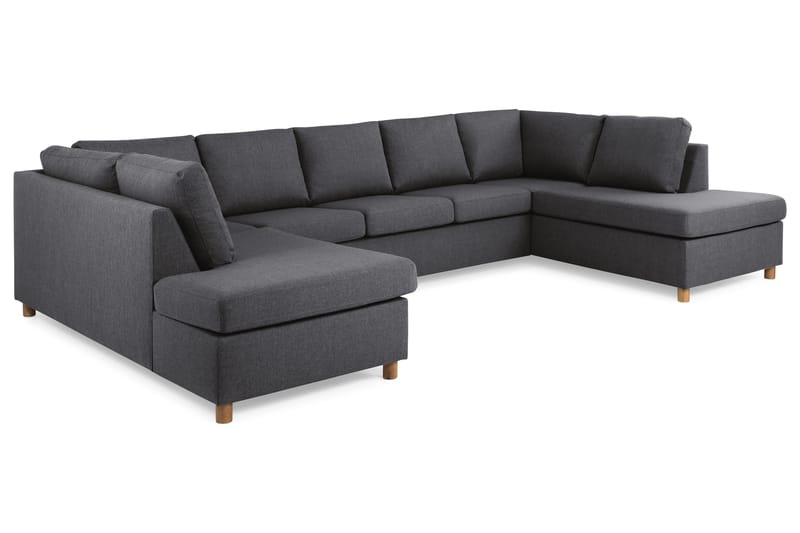 Crazy 5-personers U-formet Sofa med dobbeltchaiselong i Stof - Mørkegrå - Møbler - Sofaer - U Sofa