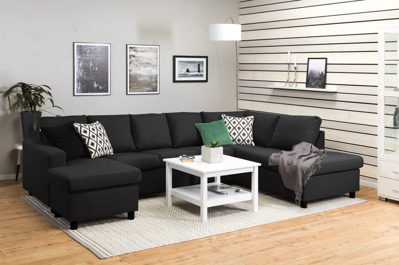 Crazy 5-personers Højrevendt U-formet X-Large Sofa med Chaiselong i Stof - Antracit - Møbler - Sofaer - U Sofa