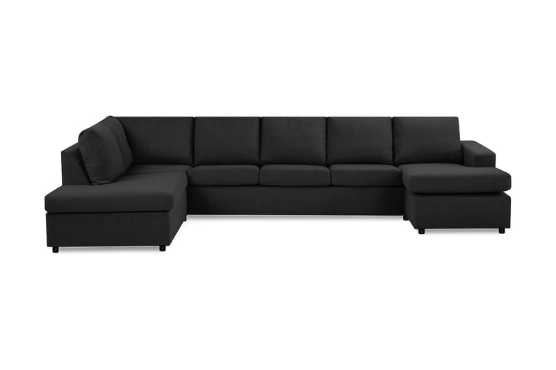 Crazy 5-personers Venstrevendt U-formet X-Large Sofa med Chaiselong i Stof, Antracit