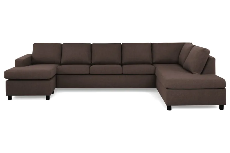Crazy 5-personers Højrevendt U-formet X-Large Sofa med Chaiselong i Stof - Brun - Møbler - Sofaer - U Sofa