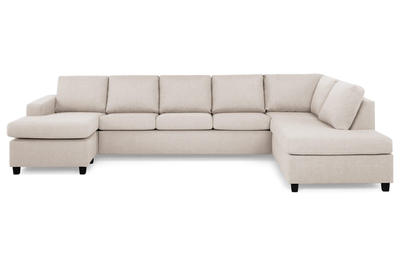 Crazy 5-personers Højrevendt U-formet X-Large Sofa med Chaiselong i Stof, Beige