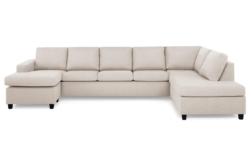 Crazy 5-personers Højrevendt U-formet X-Large Sofa med Chaiselong i Stof - Beige - Møbler - Sofaer - U Sofa