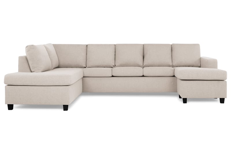Crazy 5-personers Venstrevendt U-formet Sofa med Chaiselong i Stof - Beige - Møbler - Sofaer - U Sofa