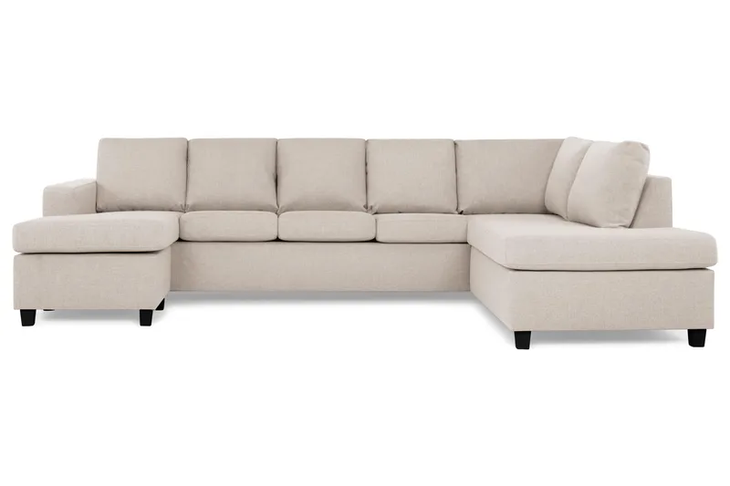 Crazy 5-personers Højrevendt U-formet X-Large Sofa med Chaiselong i Stof - Beige - Møbler - Sofaer - U Sofa