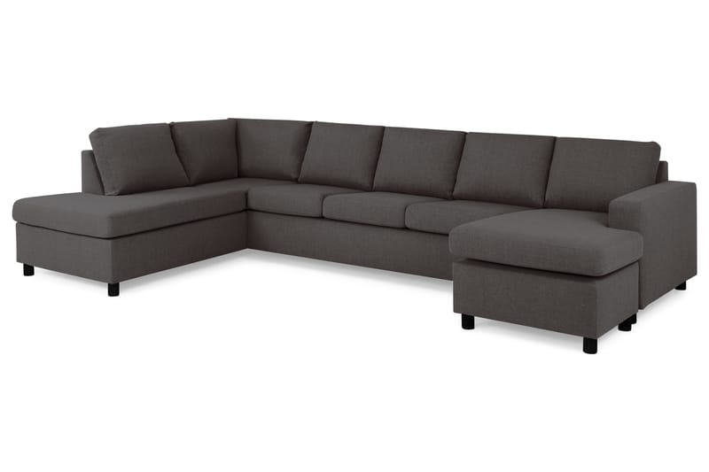 Crazy 5-personers Venstrevendt U-formet X-Large Sofa med Chaiselong i Stof - Mørkegrå - Møbler - Sofaer - U Sofa