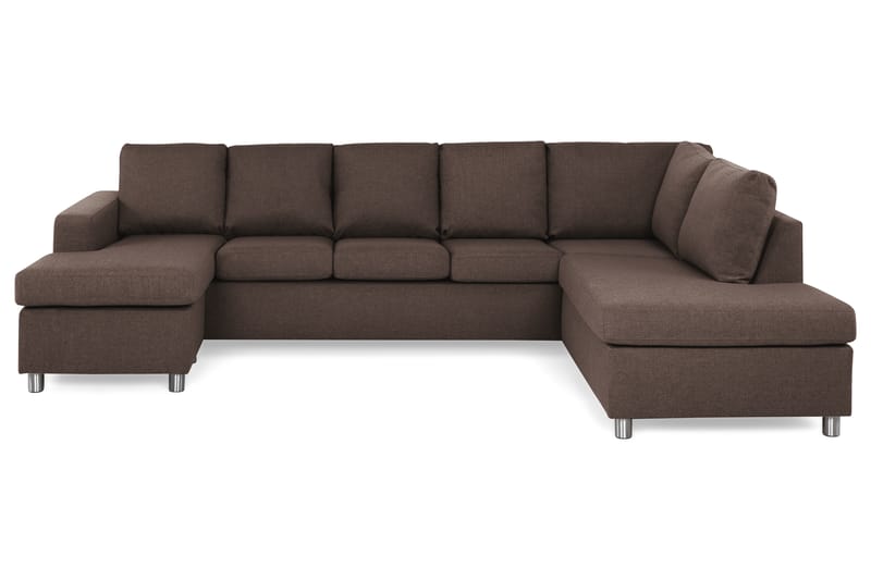 Crazy 5-personers Højrevendt U-formet X-Large Sofa med Chaiselong i Stof - Brun - Møbler - Sofaer - U Sofa
