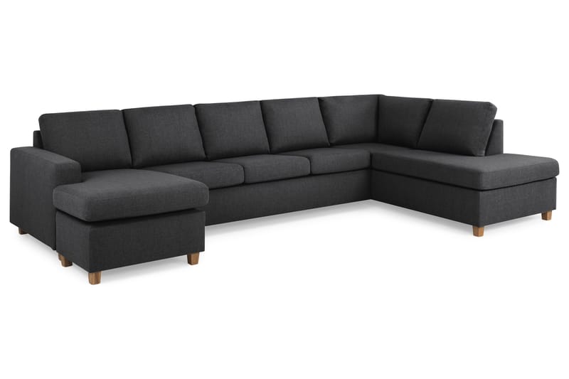 Crazy 5-personers Højrevendt U-formet X-Large Sofa med Chaiselong i Stof - Mørkegrå - Møbler - Sofaer - U Sofa