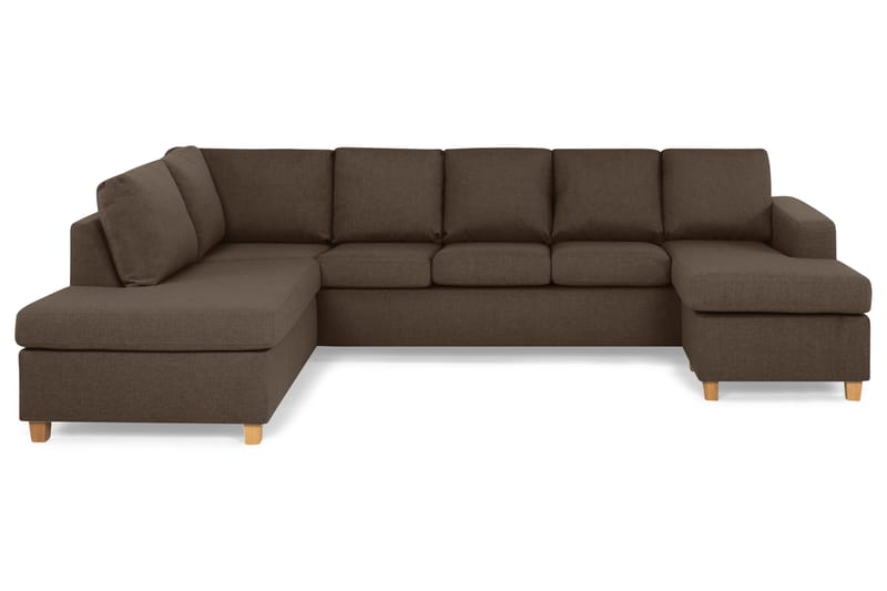 Crazy 5-personers Venstrevendt U-formet Sofa med Chaiselong i Stof - Brun - Møbler - Sofaer - U Sofa