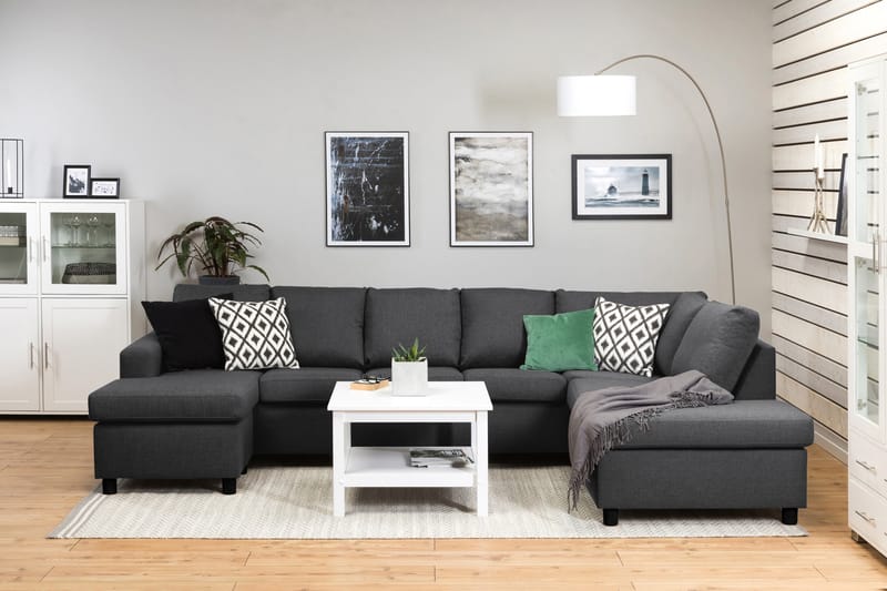Crazy 5-personers Højrevendt U-formet X-Large Sofa med Chaiselong i Stof - Mørkegrå - Møbler - Sofaer - U Sofa