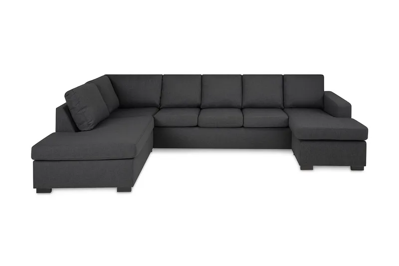 Crazy 5-personers Venstrevendt U-formet Sofa med Chaiselong i Stof - Mørkegrå - Møbler - Sofaer - U Sofa