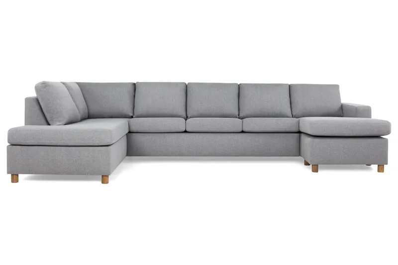 Crazy 5-personers Venstrevendt U-formet X-Large Sofa med Chaiselong i Stof - Grå - Møbler - Sofaer - U Sofa