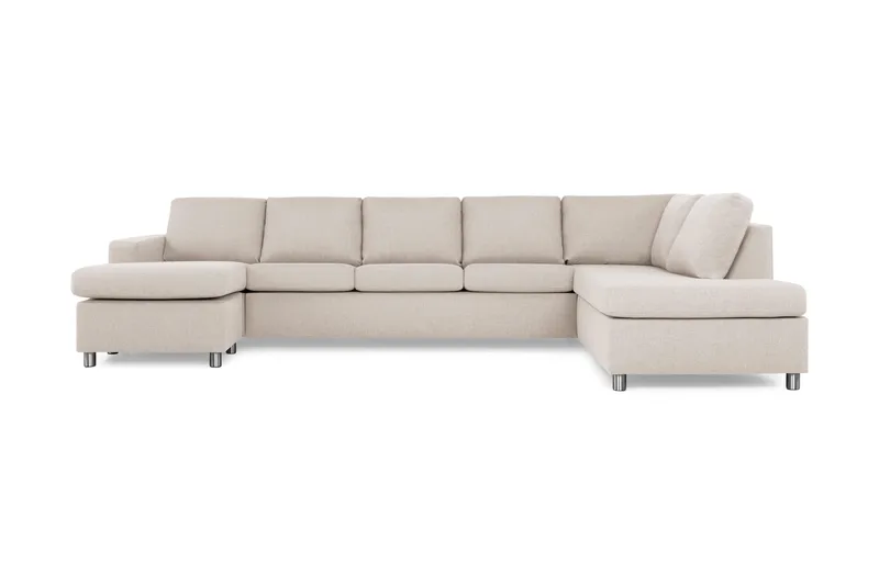 Crazy 5-personers Højrevendt U-formet X-Large Sofa med Chaiselong i Stof - Beige - Møbler - Sofaer - U Sofa