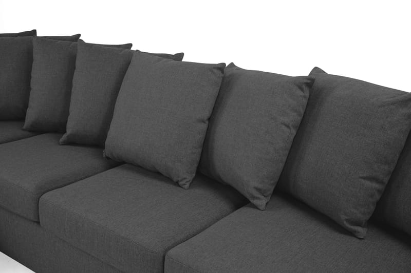 Crazy 5-personers Venstrevendt U-formet X-Large Sofa med Divan og Chaiselong i Stof inkl. Kuvertpuder - Antracit - Møbler - Sofaer - U Sofa