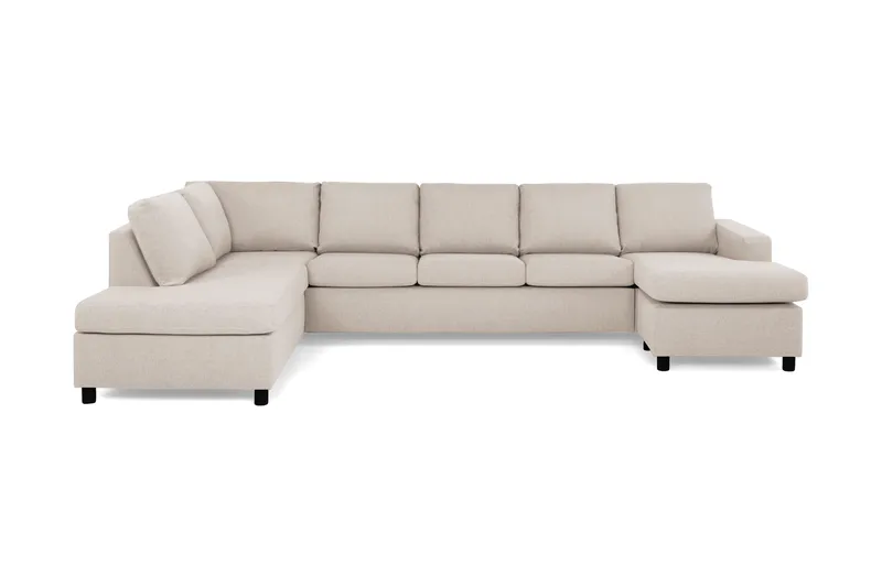 Crazy 5-personers Venstrevendt U-formet X-Large Sofa med Chaiselong i Stof - Beige - Møbler - Sofaer - U Sofa