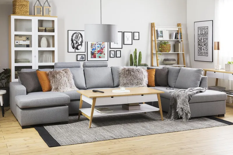 Crazy 5-personers Højrevendt U-formet X-Large Sofa med Chaiselong i Stof - Grå - Møbler - Sofaer - U Sofa